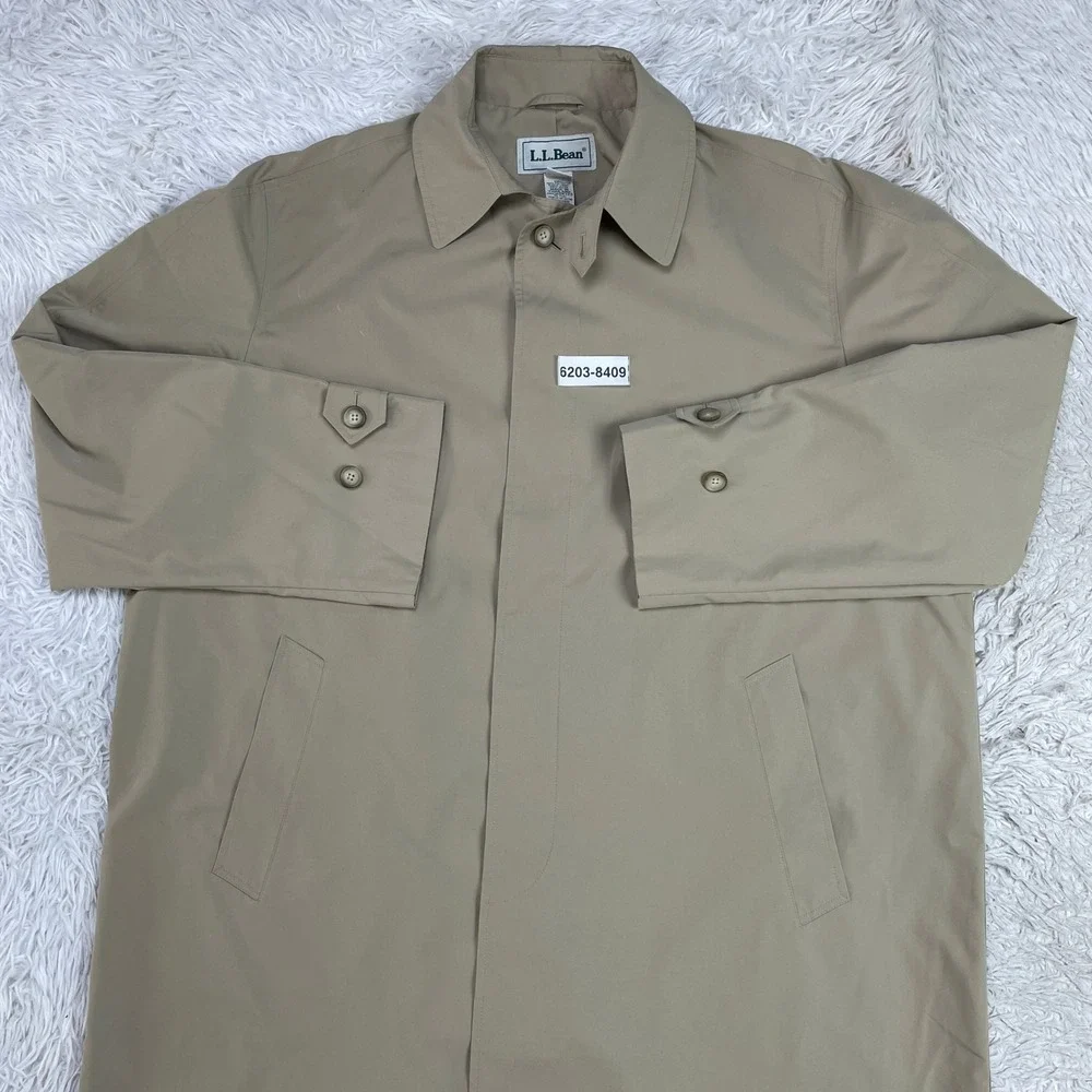 VTG L.L. Bean Jacket Mens Extra Large Beige Trench Coat‎ XL
